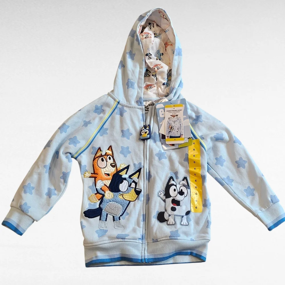 Bluey Zip Up Hoodie Jacket Size 6